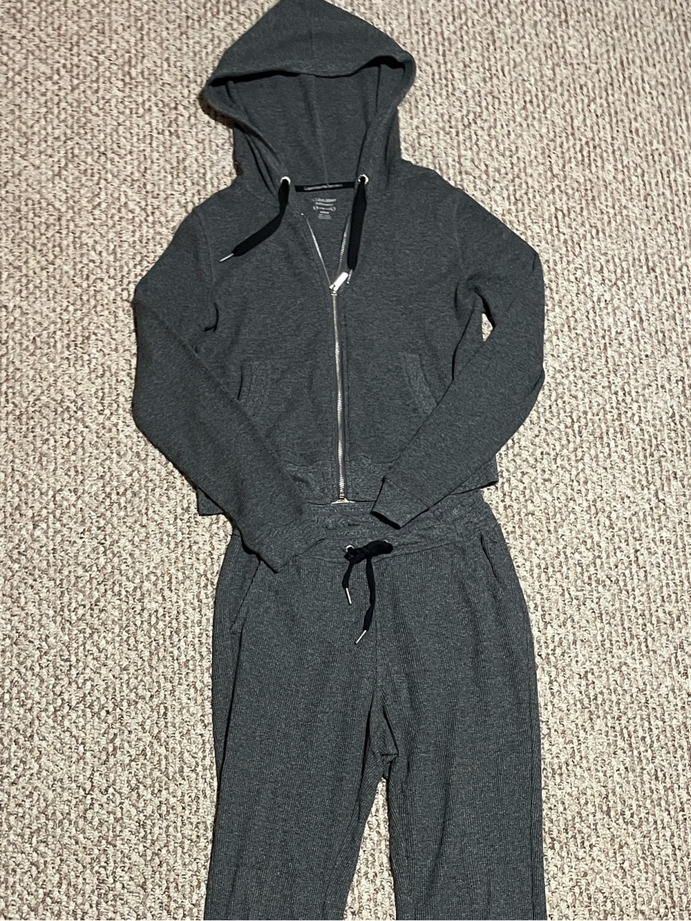 Calvin Klein Gray Heather Full-Zip Performance Jacket and Pants Set